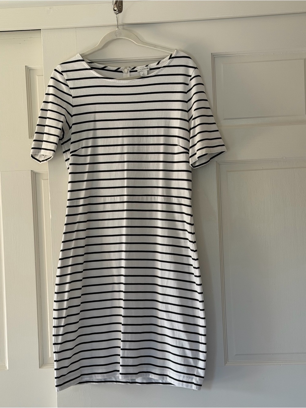 Striped navy  & White Short Sleeve Mini Dress